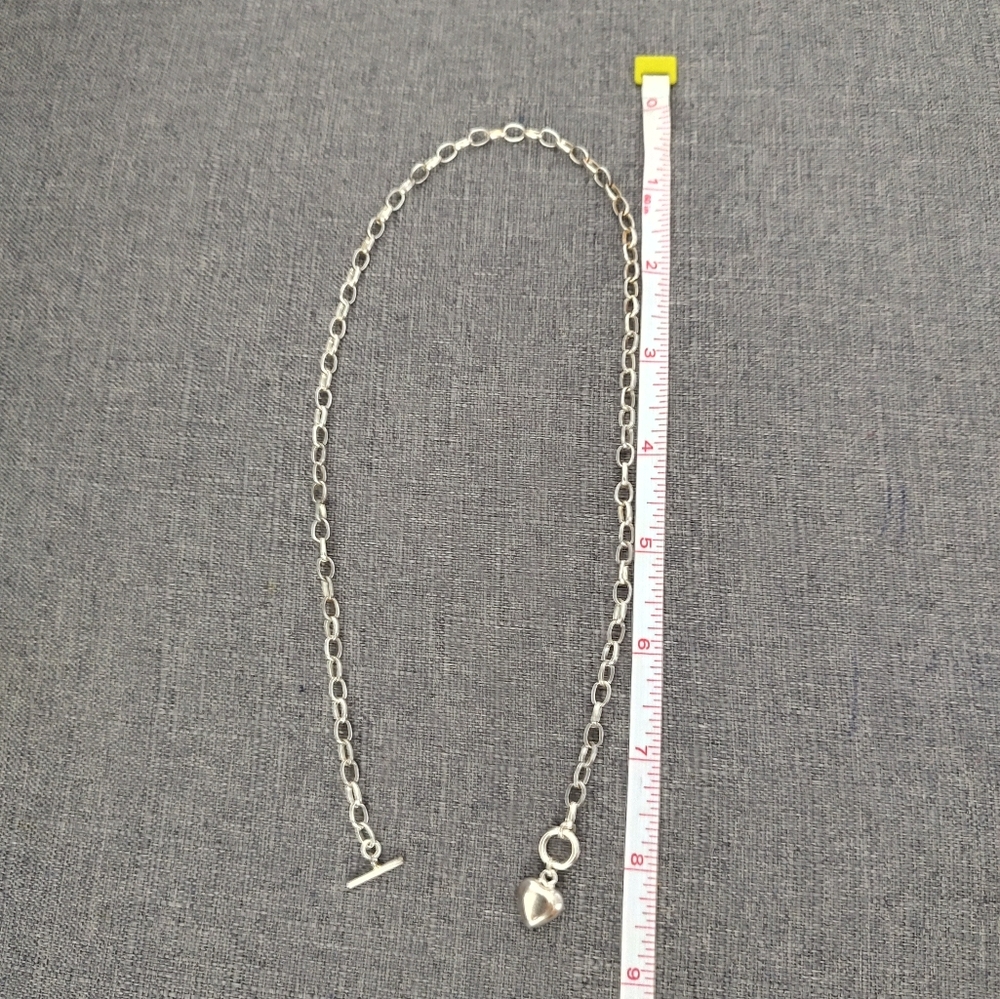 Elegant silver chain heart necklace s925 - Picture 10 of 12